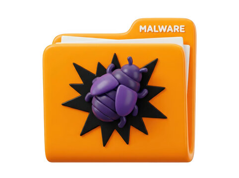Folder icon with malware bug symbol computer science internet secur