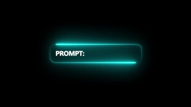 AI prompt on digital device concept on the transparent background.artificial intelligence training language model. Motion graphics of prompt concept. 4k animation motion video