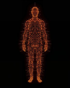 Neural Network Human Form in Digital Void