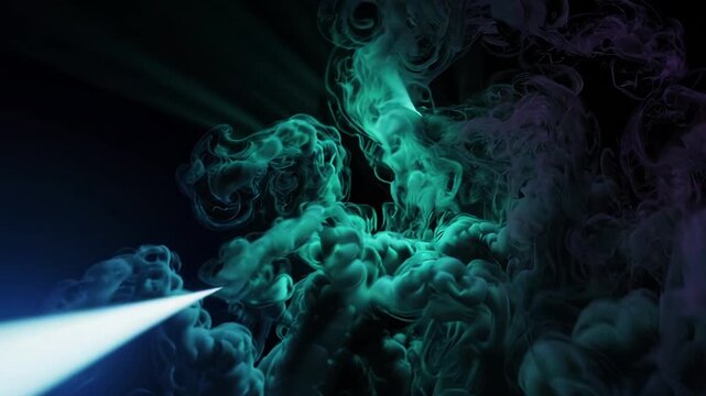 Smoke Illuminated By Bright Spotlight Loop