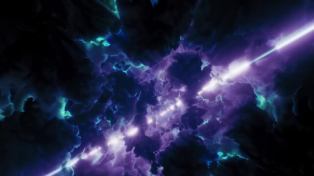 Electric Energy Rift Through Cosmic Clouds Loop