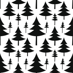 Obraz premium Black and white geometric triangle pattern with seamless pine tree motif minimalist design