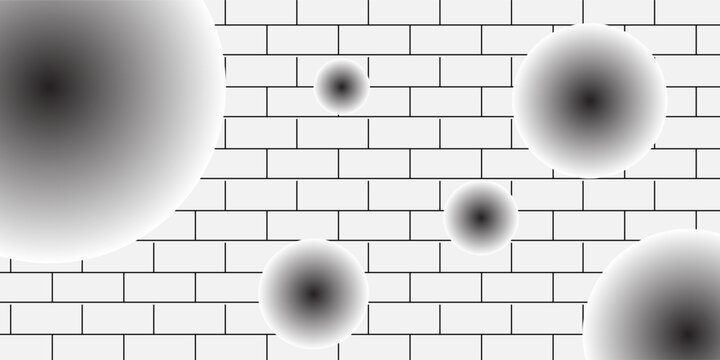 Abstract white brick wall background featuring a minimalist linear grid and dynamic white glowing spotlight effects