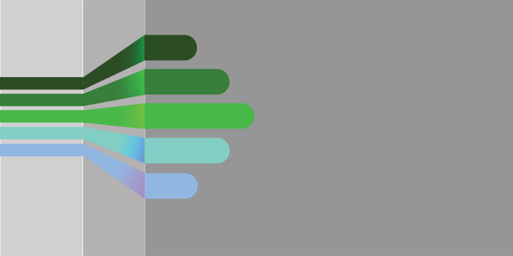 Layered Green And Blue Rounded Bars Graphic.