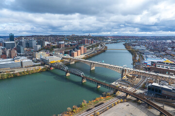 Aerial view of the skyline of Pittsburgh, Pennsylvania, USA. © Chenxiaoyang