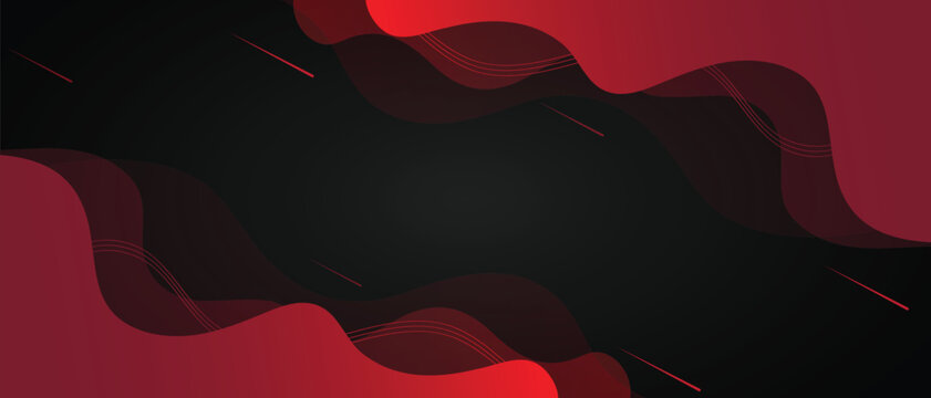 Dynamic Abstract Gradient Wave Design with Vibrant Red and Dark Transparent Background for Modern Digital Art