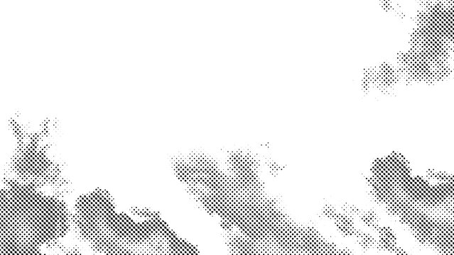 World map halftone texture background as transparent object