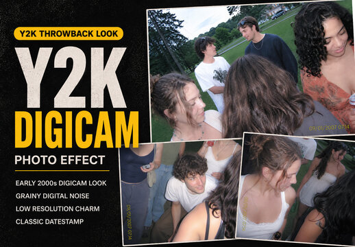 2000s Digicam Effect. Low-fi Digital Camera Effect from the Y2K