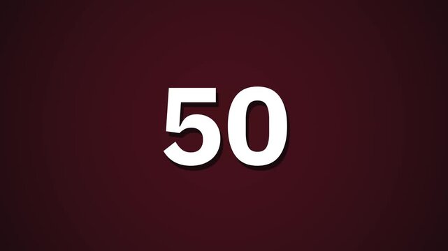  Numbers Counting Down 4K Seamless Countdown Timer Animation for Video and Digital Displays