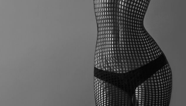 Naked woman concept. Sensual girl. Women health. Body care concept. Black and white