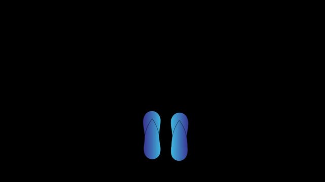 Animated vector sandals. Casual sandal icons for summer vacations.