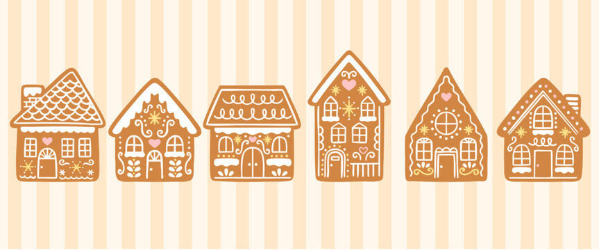 Cookie house Pattern, Christmas Cookie, Icing Cookie, Cookie Village, GingerBread, Town Pattern