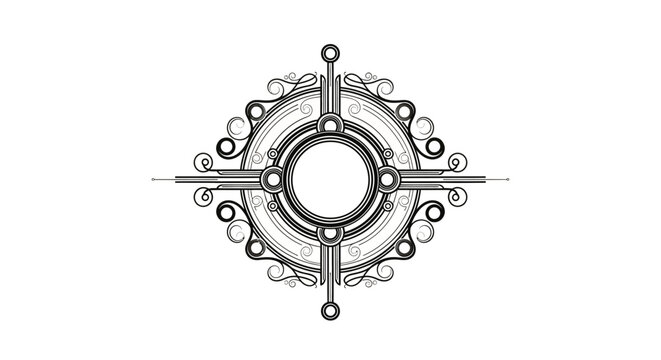 Ornate clock illustration, nobody, decorative design element