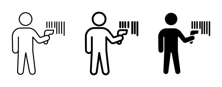 Barcode Scanning Icons, Retail Checkout, Product Identification, Data Capture