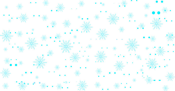 Seamless pattern with light blue snowflakes