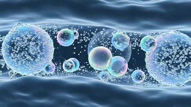 Colorful Abstract Visualization Of Bubbles Floating In Liquid Background Creating A Sense Of Depth And Motion