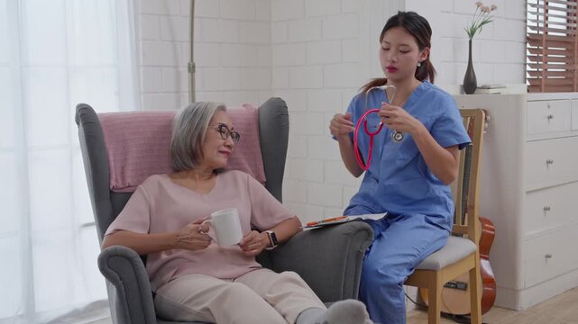 Healthcare interaction home setting photo series caring environment close-up view emotional connection