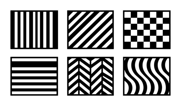 Black and White Geometric Patterns, Abstract Vector Textures, Modern Graphic Design Elements, Optical Illusions