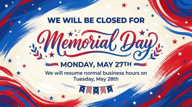 Memorial day business closure notice