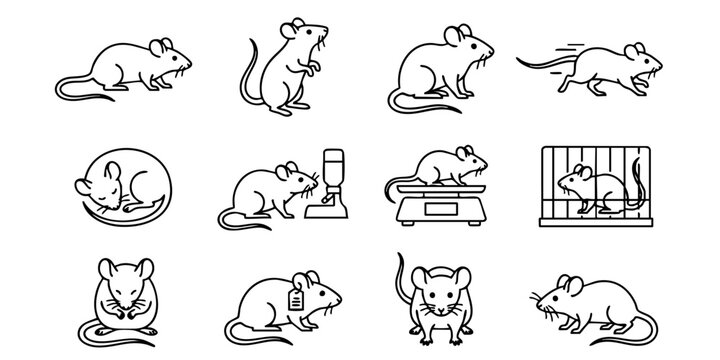Various rats are shown in different poses and environments.