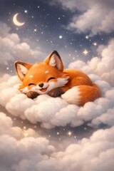 Fototapeta premium Adorable fox sleeping peacefully.