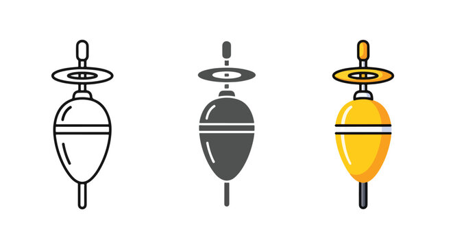 Fishing float with top antenna icon - Editable line icons. Vector illustration - Glyph and solid icon set - Icon vector