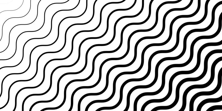 Copacabana sidewalk or calcada pattern. Famous beach promenade in Rio de Janeiro. Brasilian symbol. Repeating black and white wave texture in Portuguese pavement style. Vector graphic illustration.