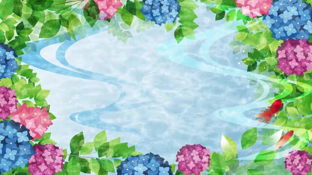 紫陽花梅雨背景