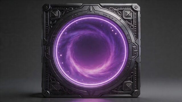 Scifi portal with purple vortex