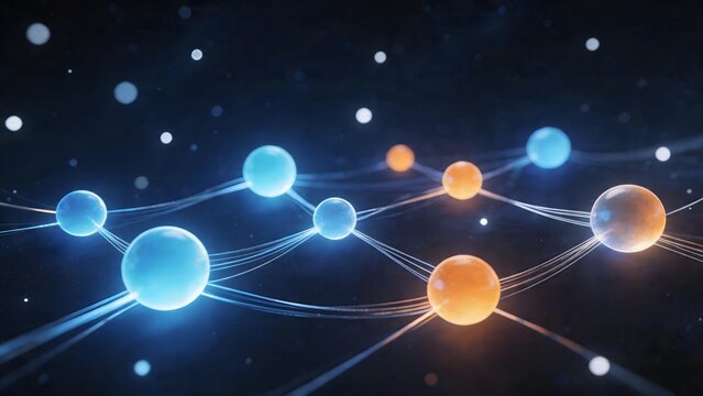 Abstract spheres connected by lines