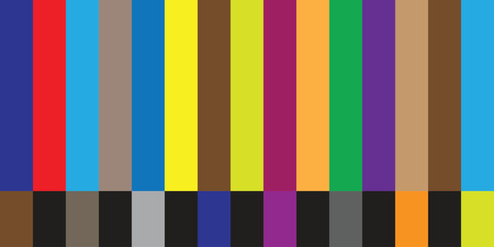 Color calibration chart swatches. Monitor color calibration background