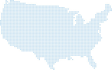 Fototapeta premium USA map made of blue dots abstract representation for travel and geography 