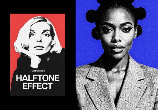 Cutout Print Photo Effect &ndash; Halftone Poster & Social Media (PSD)