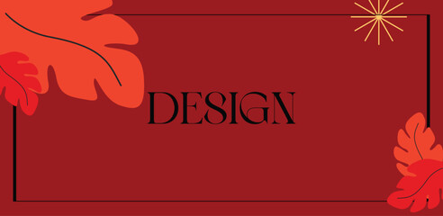  vector pre-made cards or posters in modern abstract style with nature motifs, flowers,leaves Editable vector design, frame for social media post and story, card, cover, wedding invitation © esha