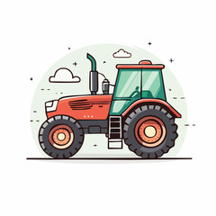 Obraz premium Illustration of a Red Tractor