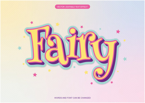 Fairy Editable Text Effect with Cute Decorative Kids Typography