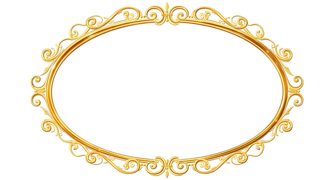 frame, oval, gold, filigree, elegant, decorative, ornate, border, vintage, luxury, flourish, royal, classic, antique, vector, illustration, isolated
