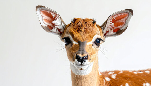 Portrait rapproch&eacute; d'un jeune cerf