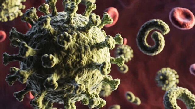 Detailed Microscopic View of Ebola Virion Defective Particles Global Pandemic Risk Population Heterogeneity High-magnification examination reveals variable Ebola particles, including defective interfe