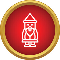 Obraz premium Santa claus or gnome figure illustrated as an icon in a red circle