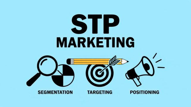 STP Marketing concept with icon for Segmentation Targeting and Positioning