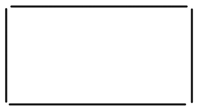 White background framed with black moving lines illustrated animation