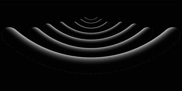 sensor waves set icon on grid transparent, ripple white color, sound wave light effect, radar and sonar digital technology, vector illustration
