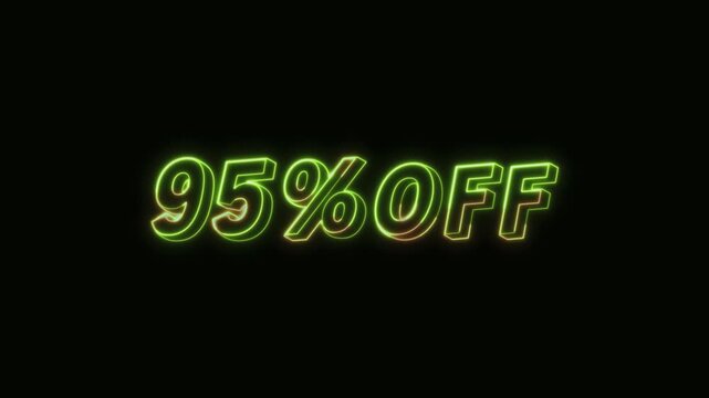95% OFF Neon Text Seamless Loop 4K Black Background Animated Promotional Typography for Video Editing