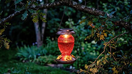 Fototapeta premium Subject Solar Hummingbird Feeder Professional Commercial Visual Concept High Resolution Creative Asset for Marketing Edi