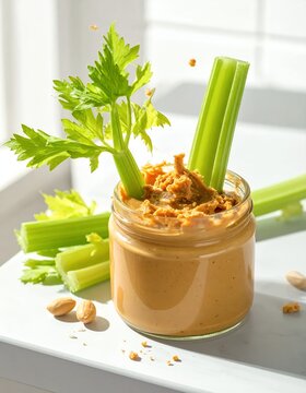 Peanut Butter and Celery Sticks - A Healthy Snack.