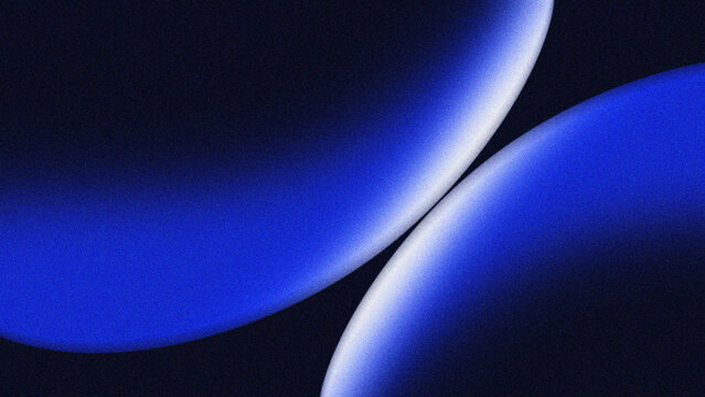 Abstract grainy gradient background with blue glowing curved shapes on dark background