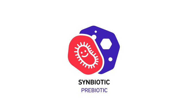 Synbiotic Prebiotic Microorganism Icon - Healthy Gut Bacteria Concept