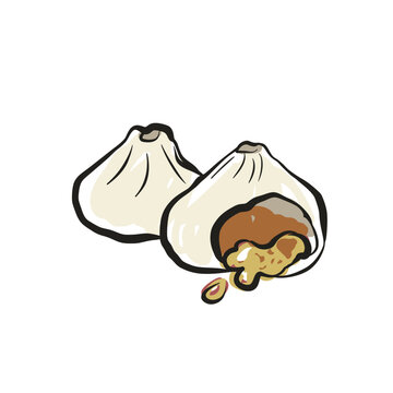 小籠包の手書きイラスト