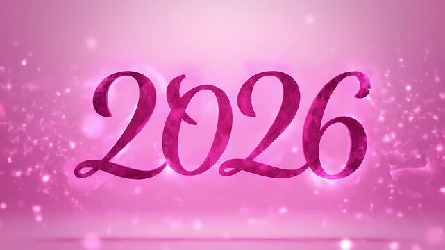 Elegant pink gradient backdrop featuring the year 2026 in script typography